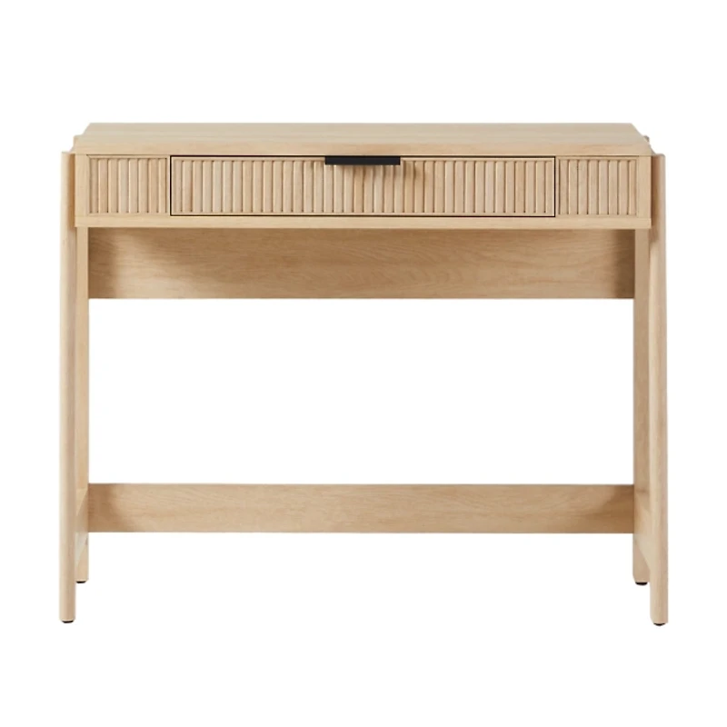 Natural Reeded Wood Lift-Top Desk
