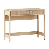 Natural Reeded Wood Lift-Top Desk