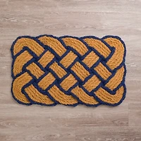 Natural and Blue Woven Doormat