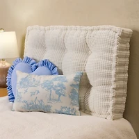White Tufted Jacquard Cushion Headboard