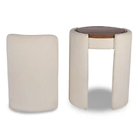 Nora Ivory Chair and Mirror Vanity Set