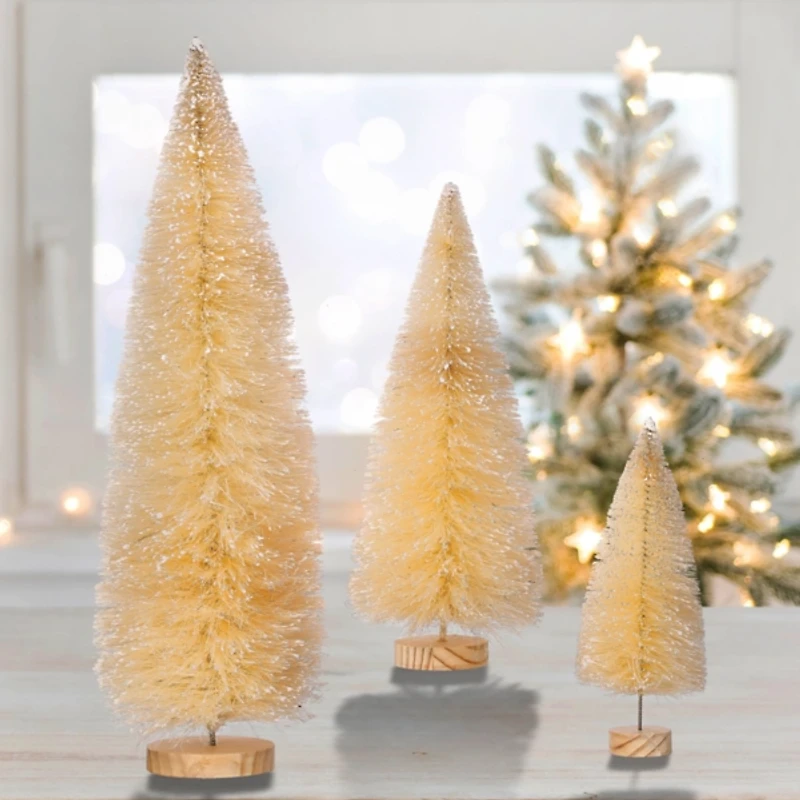 Natural Sisal Christmas Trees, Set of 3