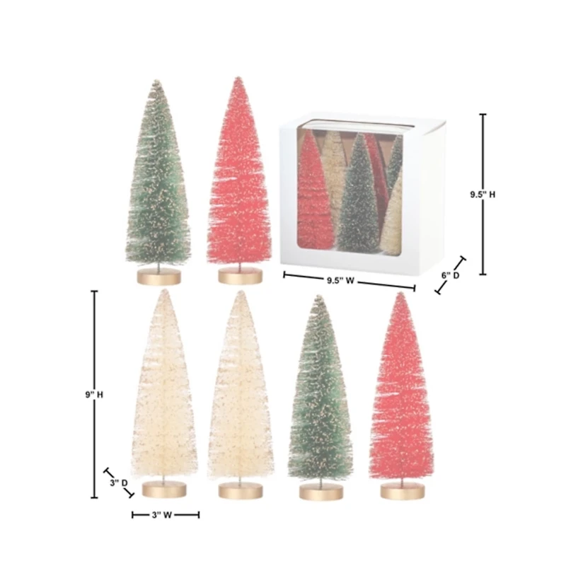 9 in. Red & Green Woodland Tree 6-pc. Set