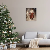 Santa in Snowy Night Canvas Art Print