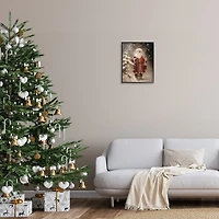 Santa in Snowy Night Framed Art Print