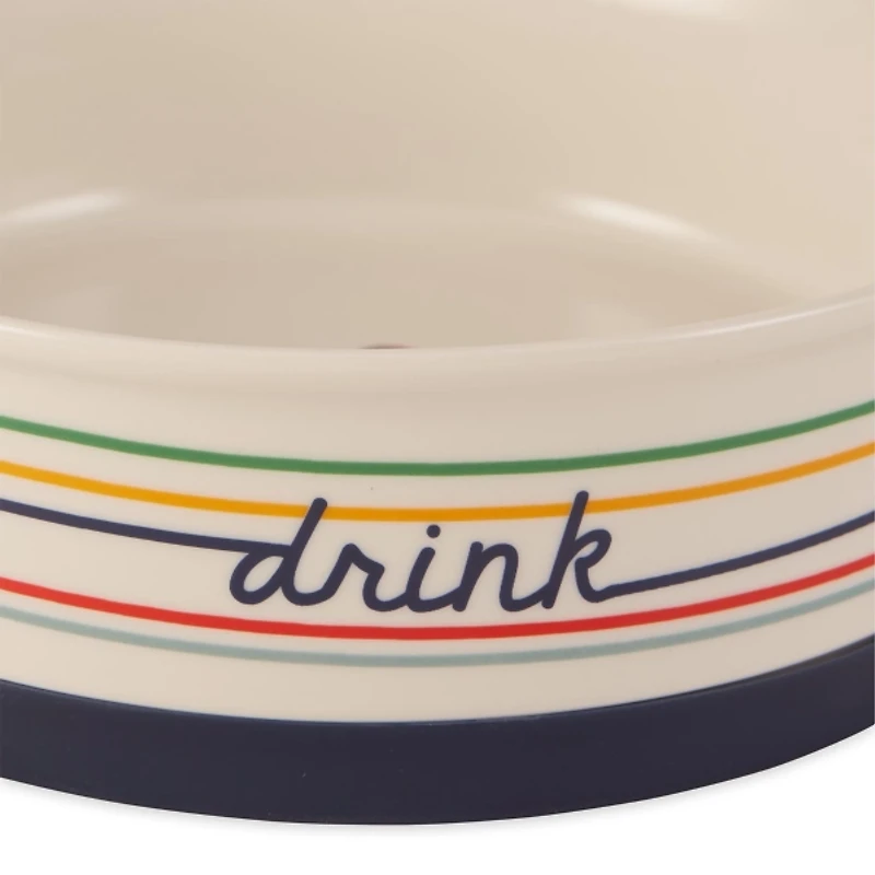 Eat & Drink Medium Striped Pet Bowls, Set of 2