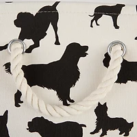 Black and White Dog Rectangular Pet Bin