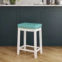 Teal Faux Leather Claridge Counter Stool
