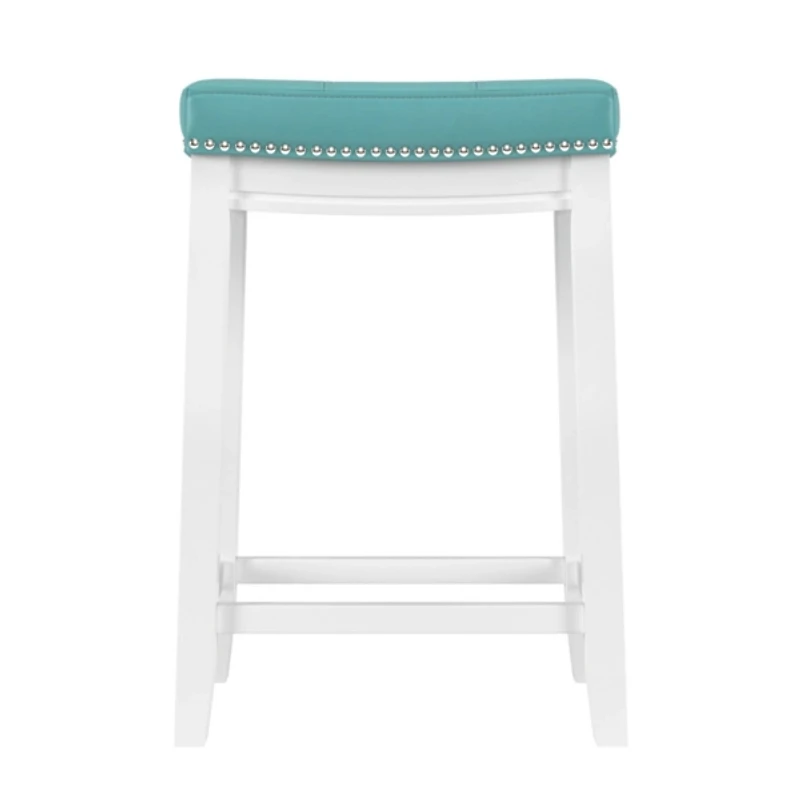 Teal Faux Leather Claridge Counter Stool