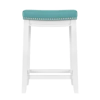 Teal Faux Leather Claridge Counter Stool