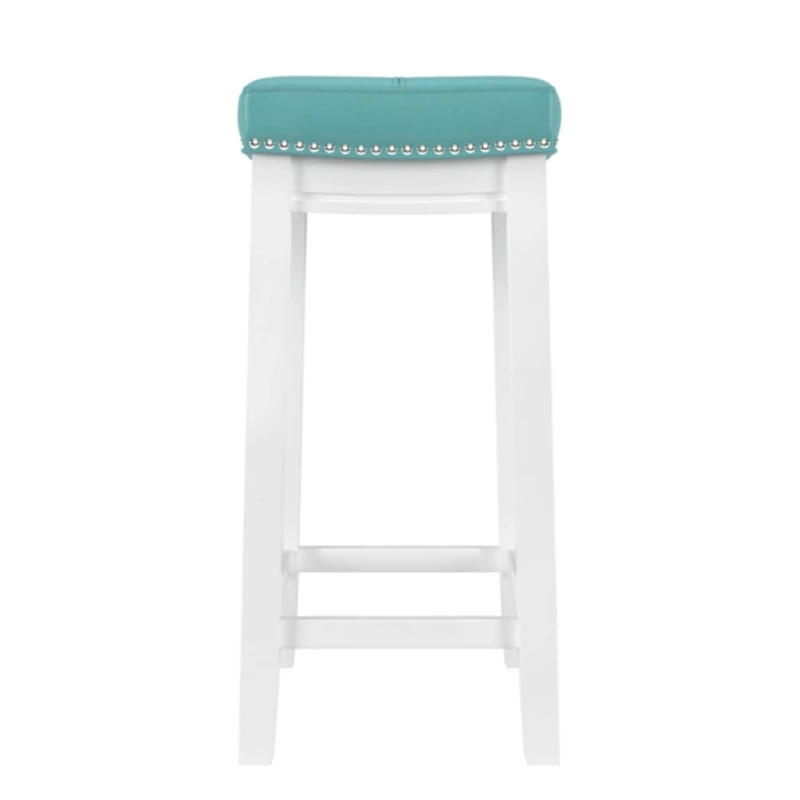Teal Faux Leather Claridge Counter Stool