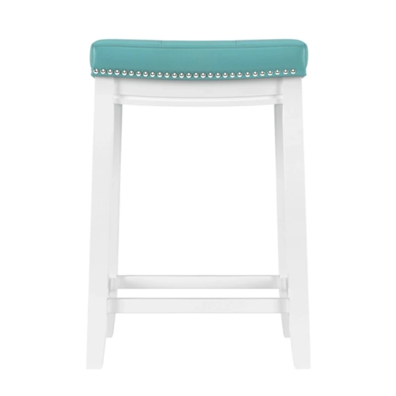 Teal Faux Leather Claridge Counter Stool