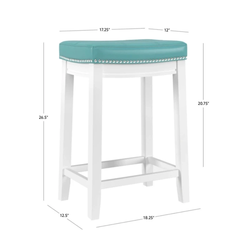 Teal Faux Leather Claridge Counter Stool
