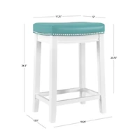 Teal Faux Leather Claridge Counter Stool