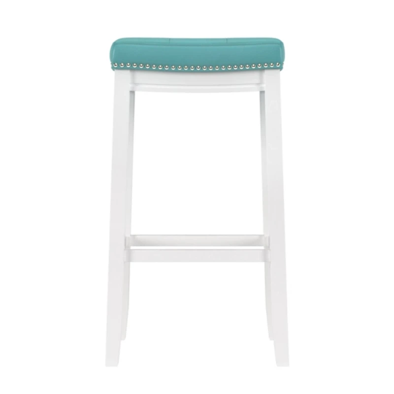 Teal Faux Leather Claridge Bar Stool