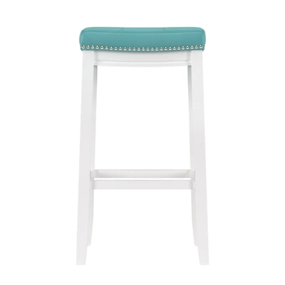 Teal Faux Leather Claridge Bar Stool