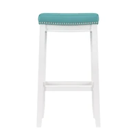 Teal Faux Leather Claridge Bar Stool