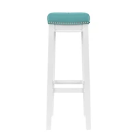 Teal Faux Leather Claridge Bar Stool