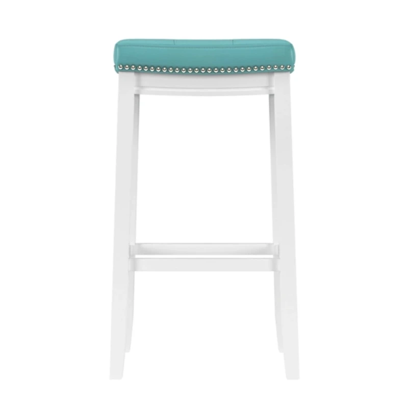 Teal Faux Leather Claridge Bar Stool