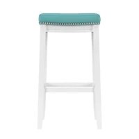 Teal Faux Leather Claridge Bar Stool