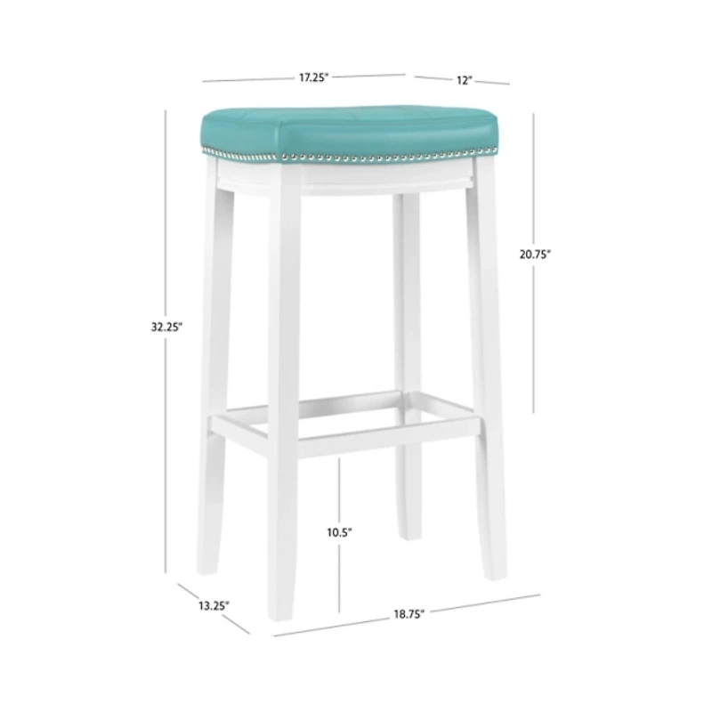 Teal Faux Leather Claridge Bar Stool