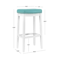 Teal Faux Leather Claridge Bar Stool