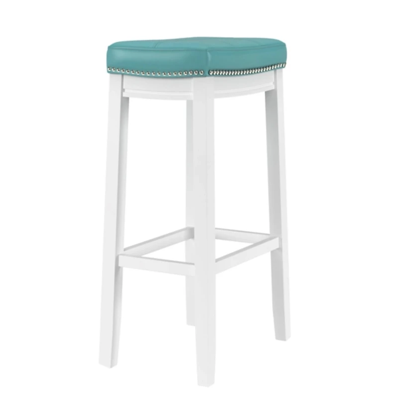 Teal Faux Leather Claridge Bar Stool