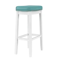 Teal Faux Leather Claridge Bar Stool