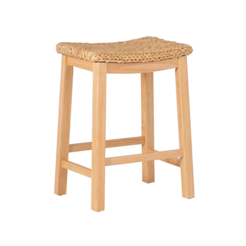 Natural Hyancinth Woven Counter Stool