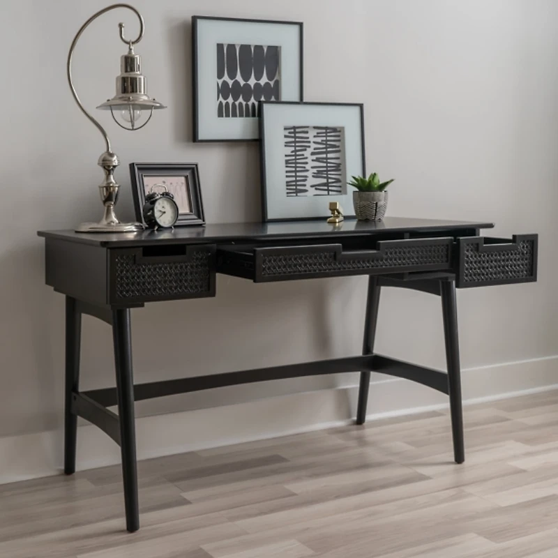 Black Rattan Ryker Desk