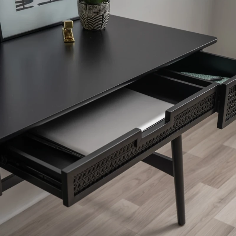 Black Rattan Ryker Desk