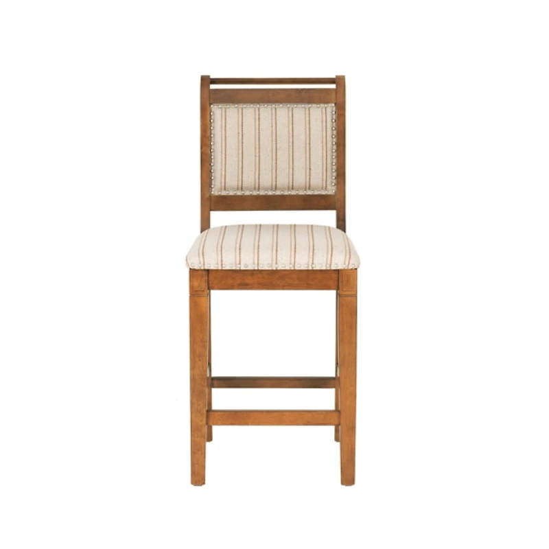 Neutral Stripes Upholstered Emmy Counter Stool