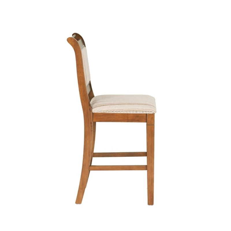 Neutral Stripes Upholstered Emmy Counter Stool
