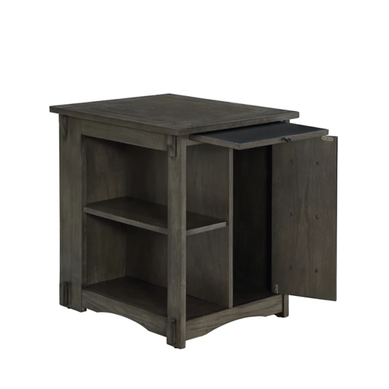 Gray Wood Parnell Storage Accent Table