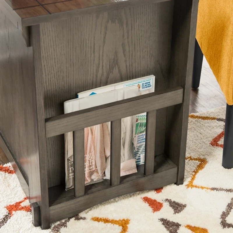 Gray Wood Parnell Storage Accent Table