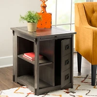 Gray Wood Parnell Storage Accent Table