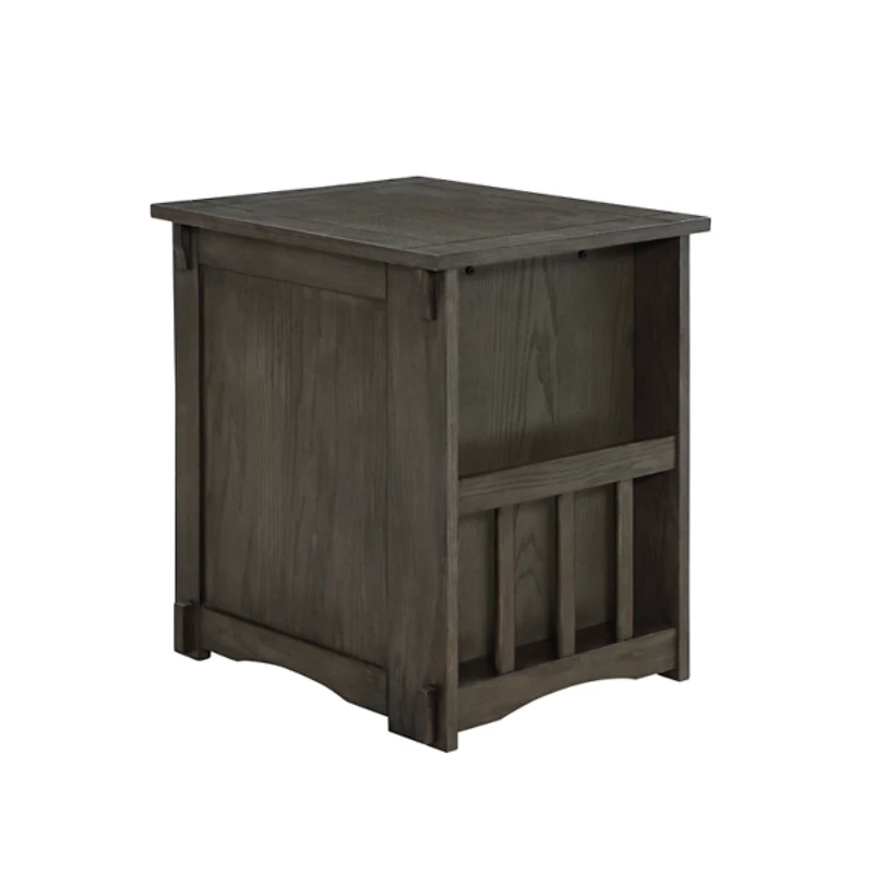 Gray Wood Parnell Storage Accent Table