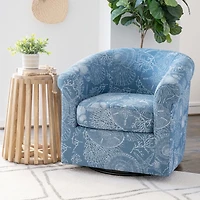 Blue Coastal Bonnie Swivel Accent Chair