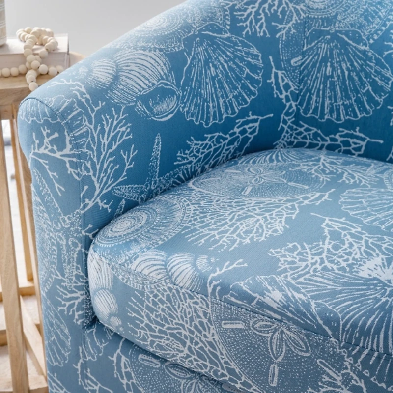 Blue Coastal Bonnie Swivel Accent Chair