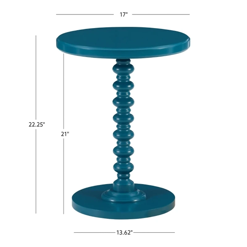 Teal Wood Spindle Side Table