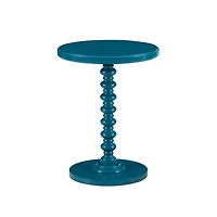 Teal Wood Spindle Side Table