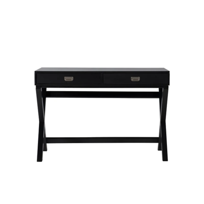 Black Wood 2-Drawer Peggy Desk