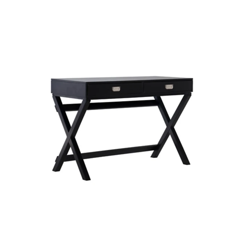 Black Wood 2-Drawer Peggy Desk