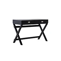 Black Wood 2-Drawer Peggy Desk