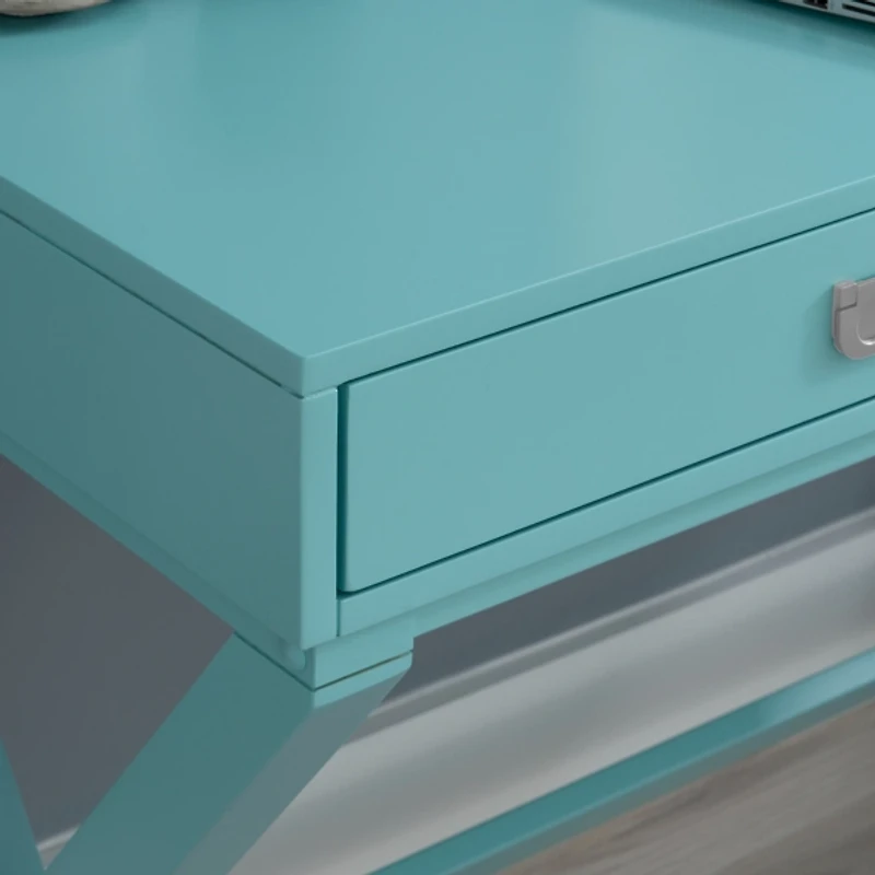 Turquoise Wood 2-Drawer Peggy Desk