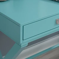 Turquoise Wood 2-Drawer Peggy Desk