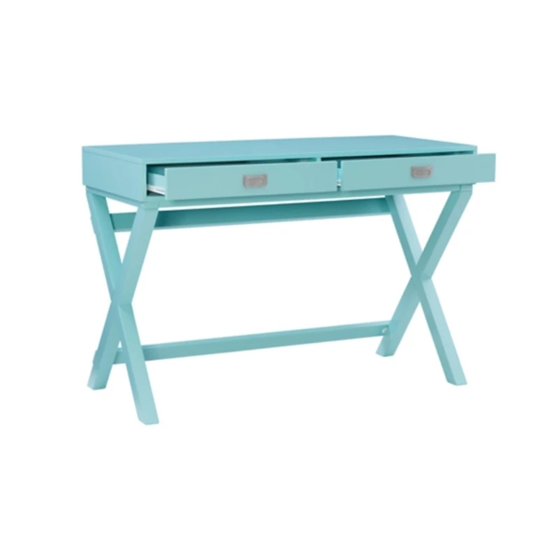 Turquoise Wood 2-Drawer Peggy Desk