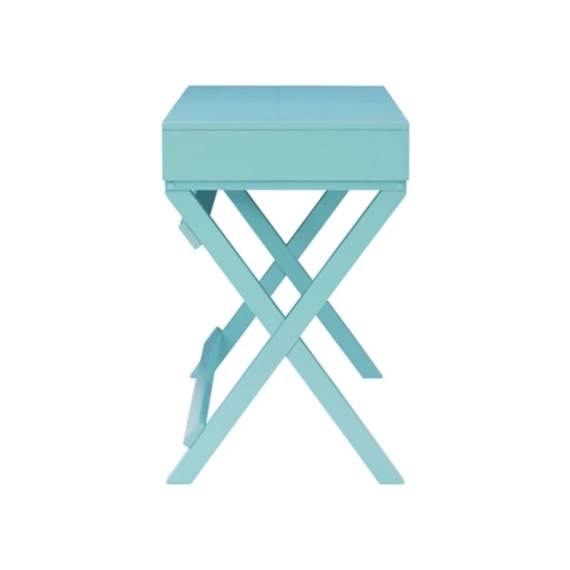 Turquoise Wood 2-Drawer Peggy Desk