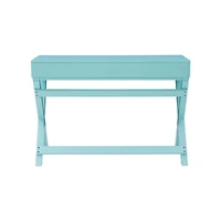 Turquoise Wood 2-Drawer Peggy Desk