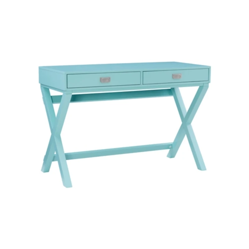 Turquoise Wood 2-Drawer Peggy Desk